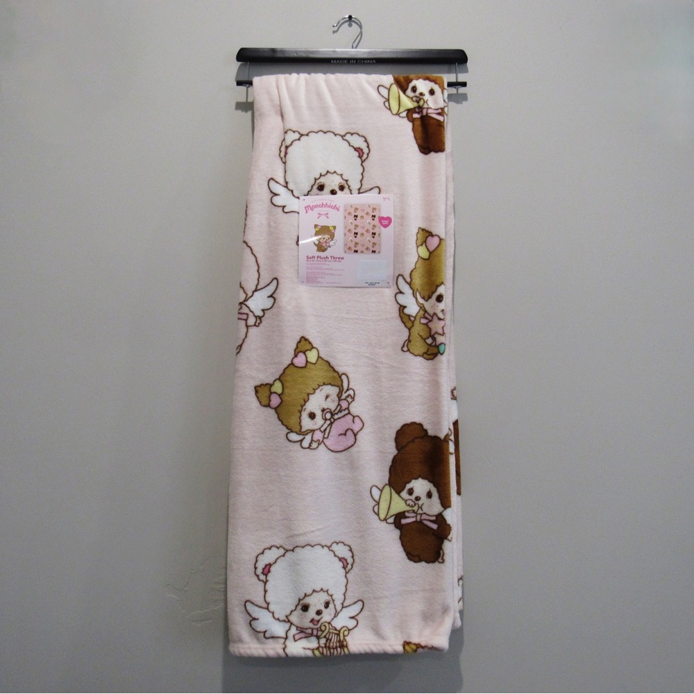 SOLD Monchhichi Angel Soft Plush Throw Blanket 50x70